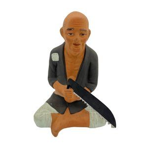 Vintage Figurine - Old Man w/ Saw - Artisan - No 2011 - Made in Japan - 5.5"